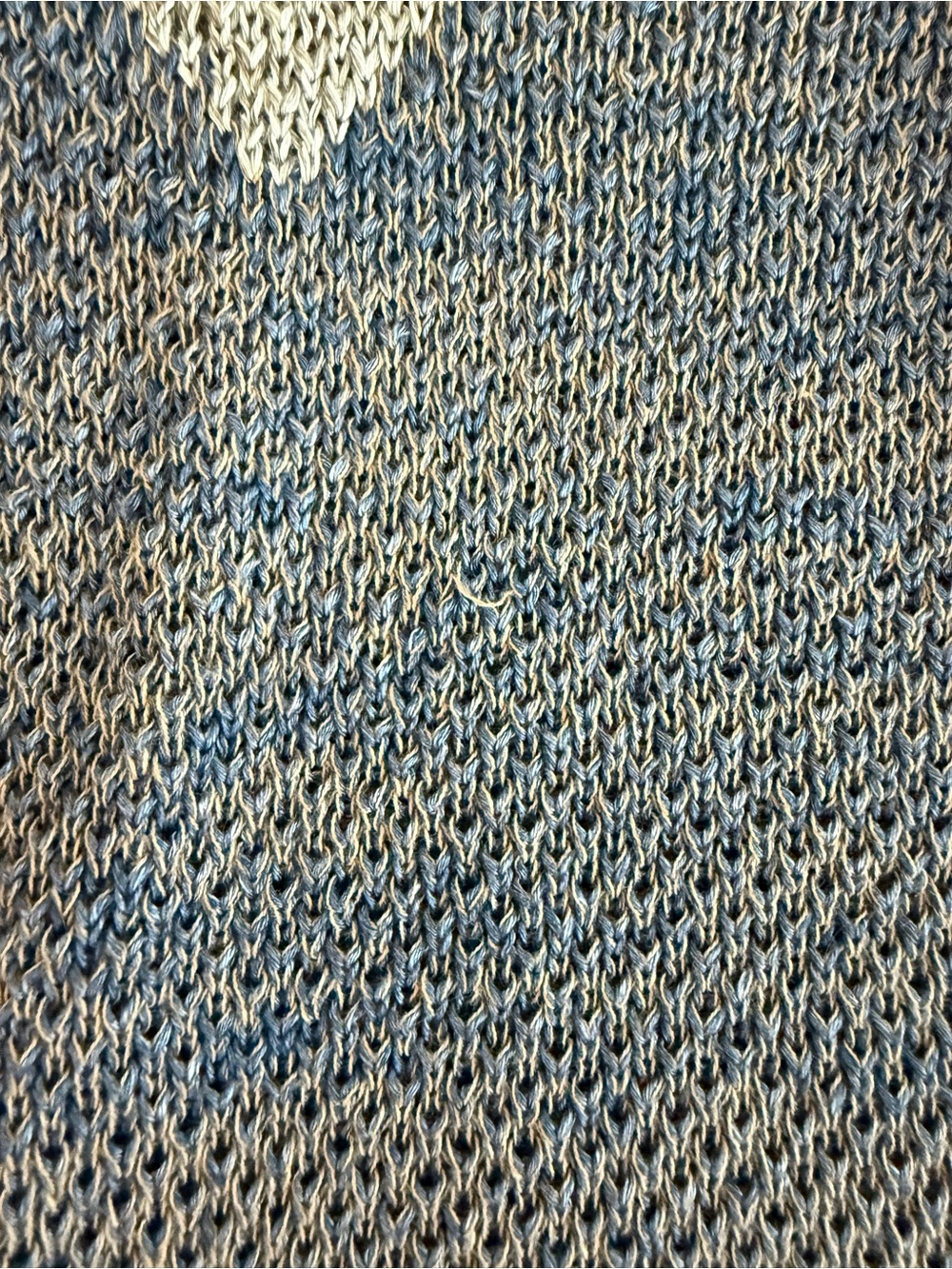 Adolfo Dominguez Knit Chevron Tank Top Blue Beige XS - Picture 5 of 5